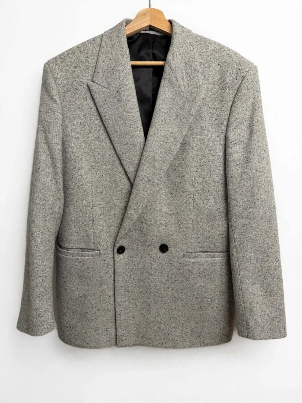 ZARA Men's Gray Double Breasted Blazer Relaxed Fit Size 38